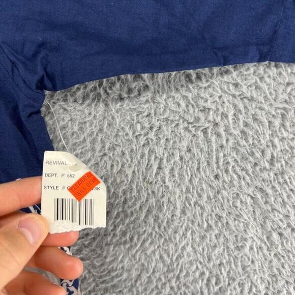 Vintage Motorcycle Shirt Men's Extra Large Blue Graphic All over Print Biker y2k - Picture 5 of 9